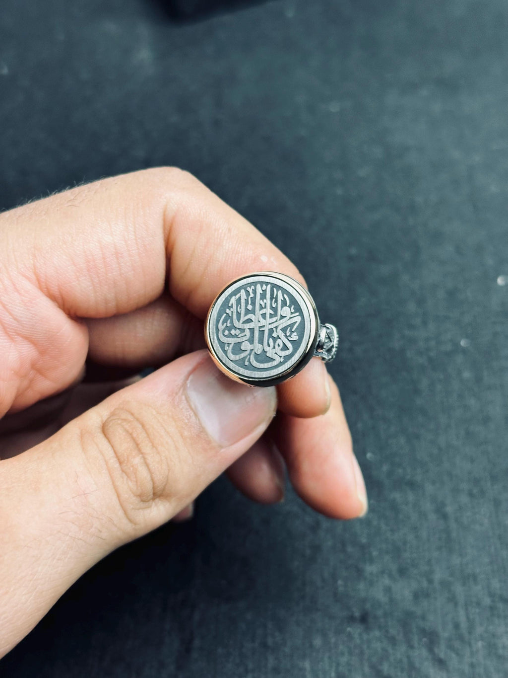 Silver Ring: Arabic Calligraphy Design - Minimalist Handmade Jewelry