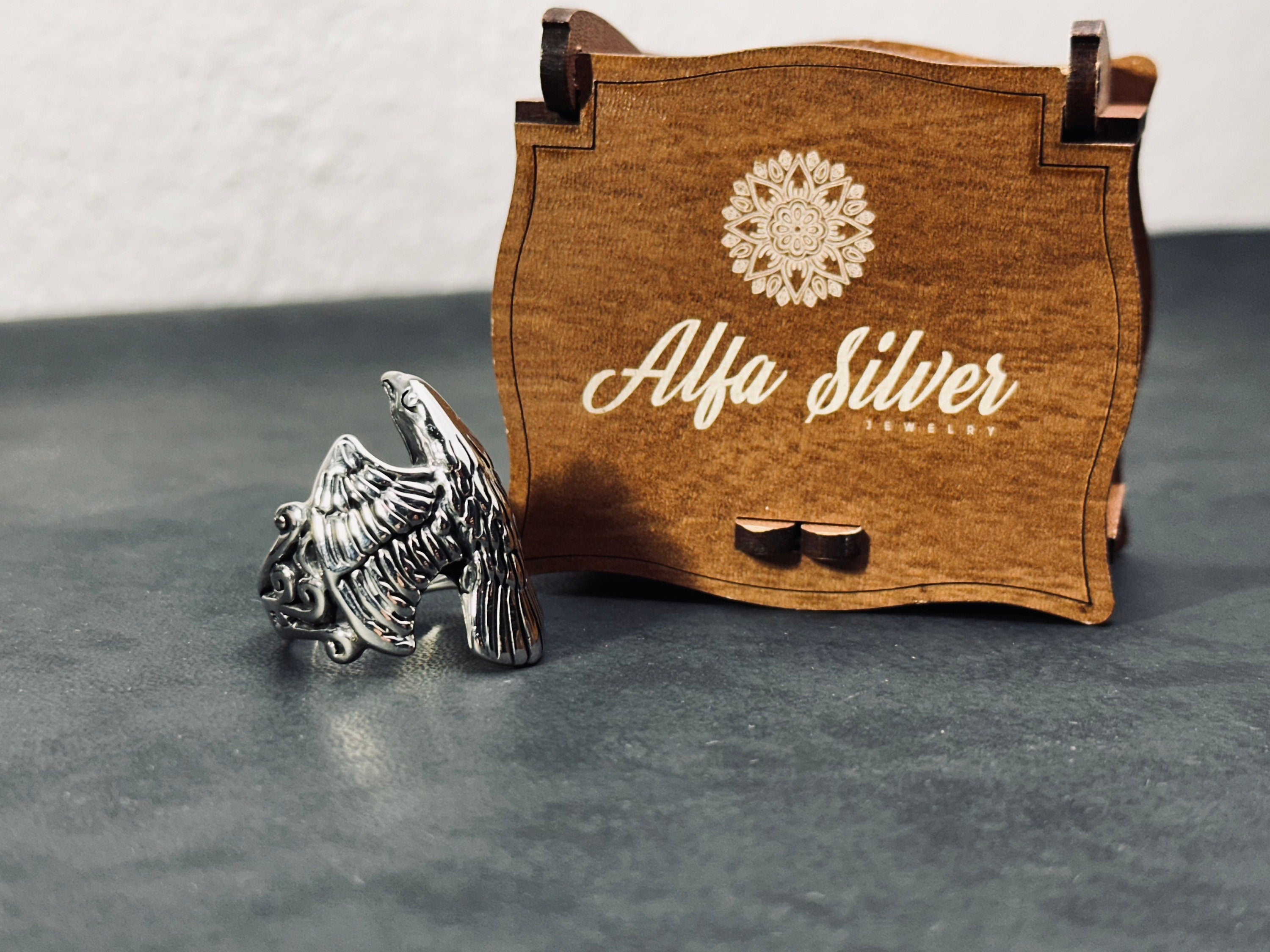 Falcon Ring: Solid Sterling Silver Minimalist Style (Men's Jewelry)