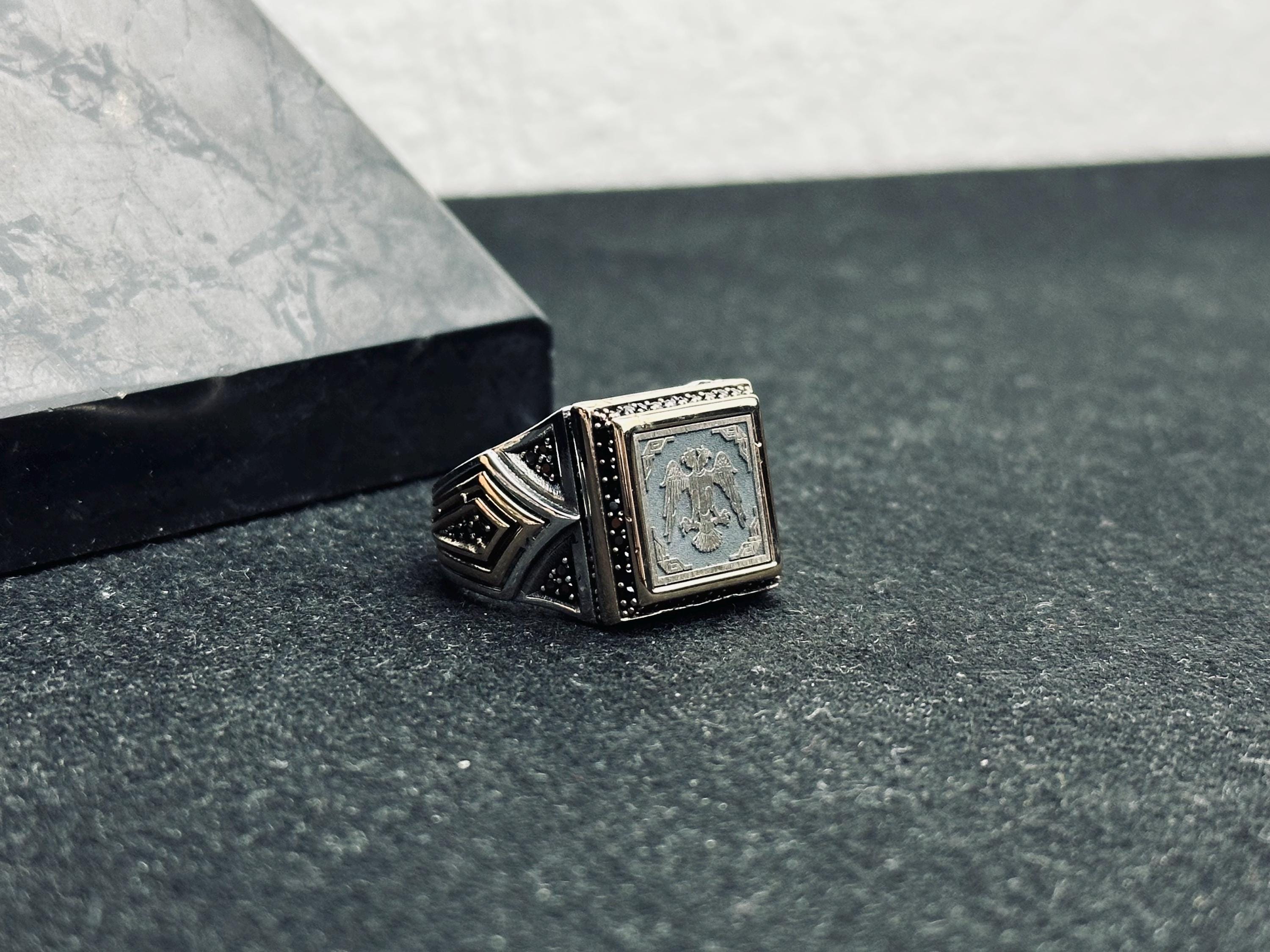 Double Headed Eagle Ring: Ottoman Inspired Jewelry (Handmade Sterling Silver)