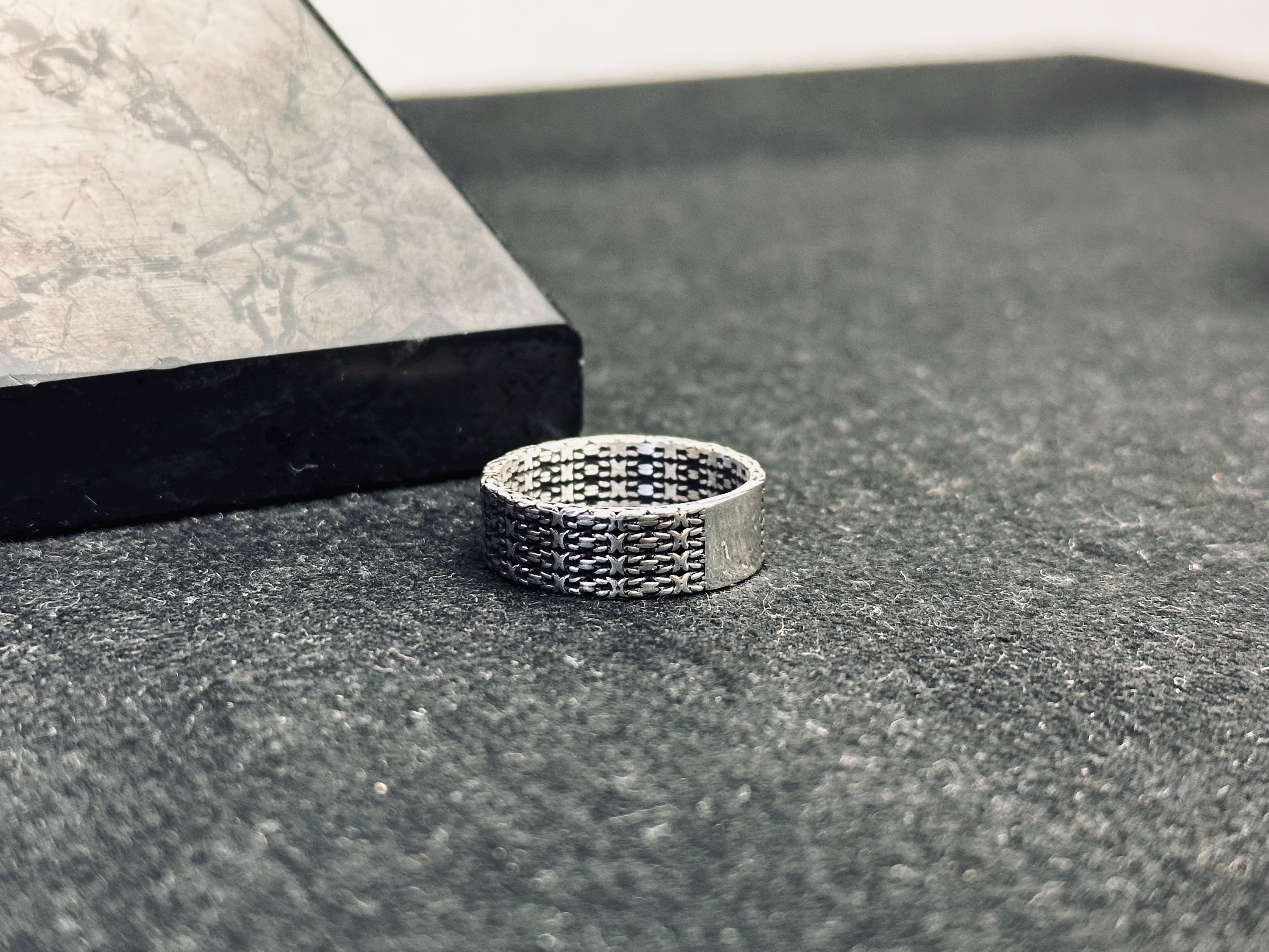 Sterling Silver Band Ring: Minimalist Design with Custom Engraving