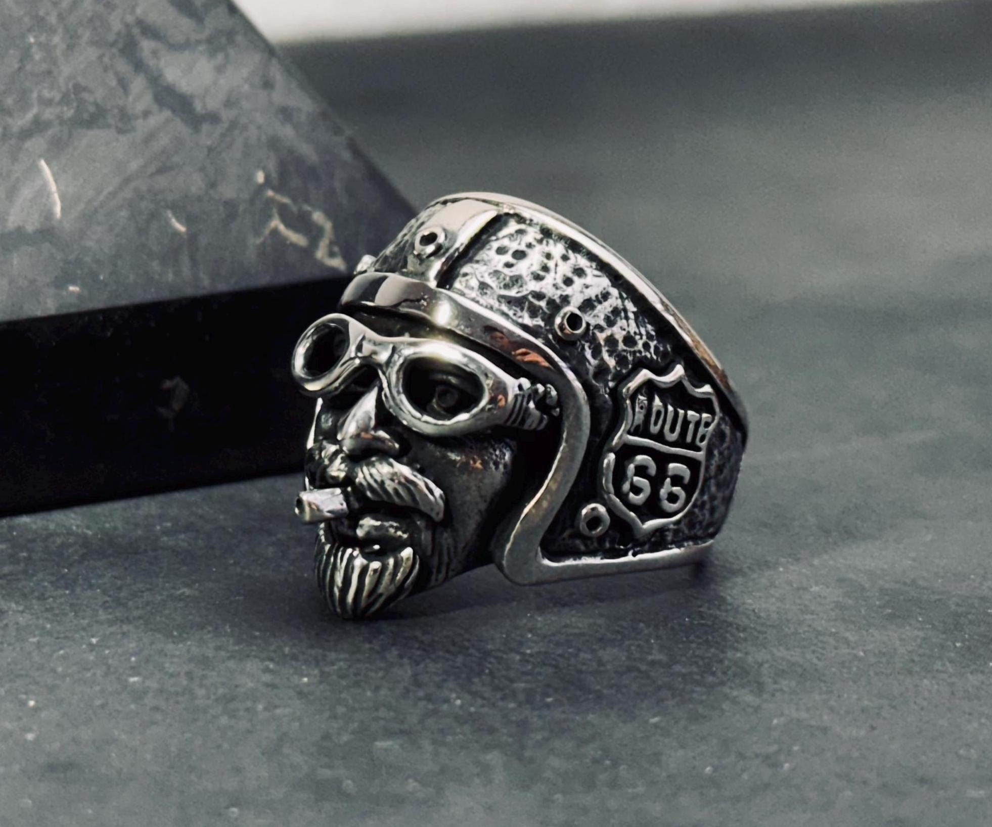 Biker Ring: Sterling Silver Oxidized Style (Handmade Men's Band)