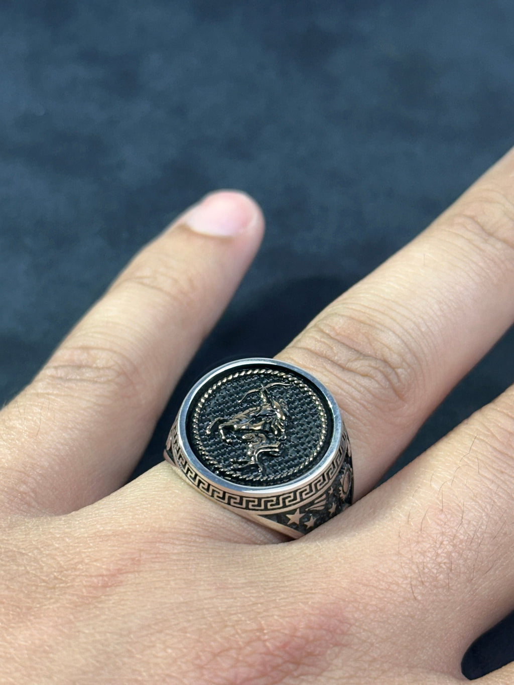 Sagittarius Zodiac Ring: Sterling Silver Celestial Design - Dainty Style