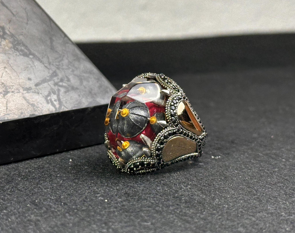 Religious Sterling Silver Mosque Ring, Handmade Bold Style (Men's Size)