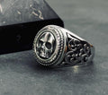 Skull Ring: Handmade Sterling Silver - Gothic Biker Jewelry