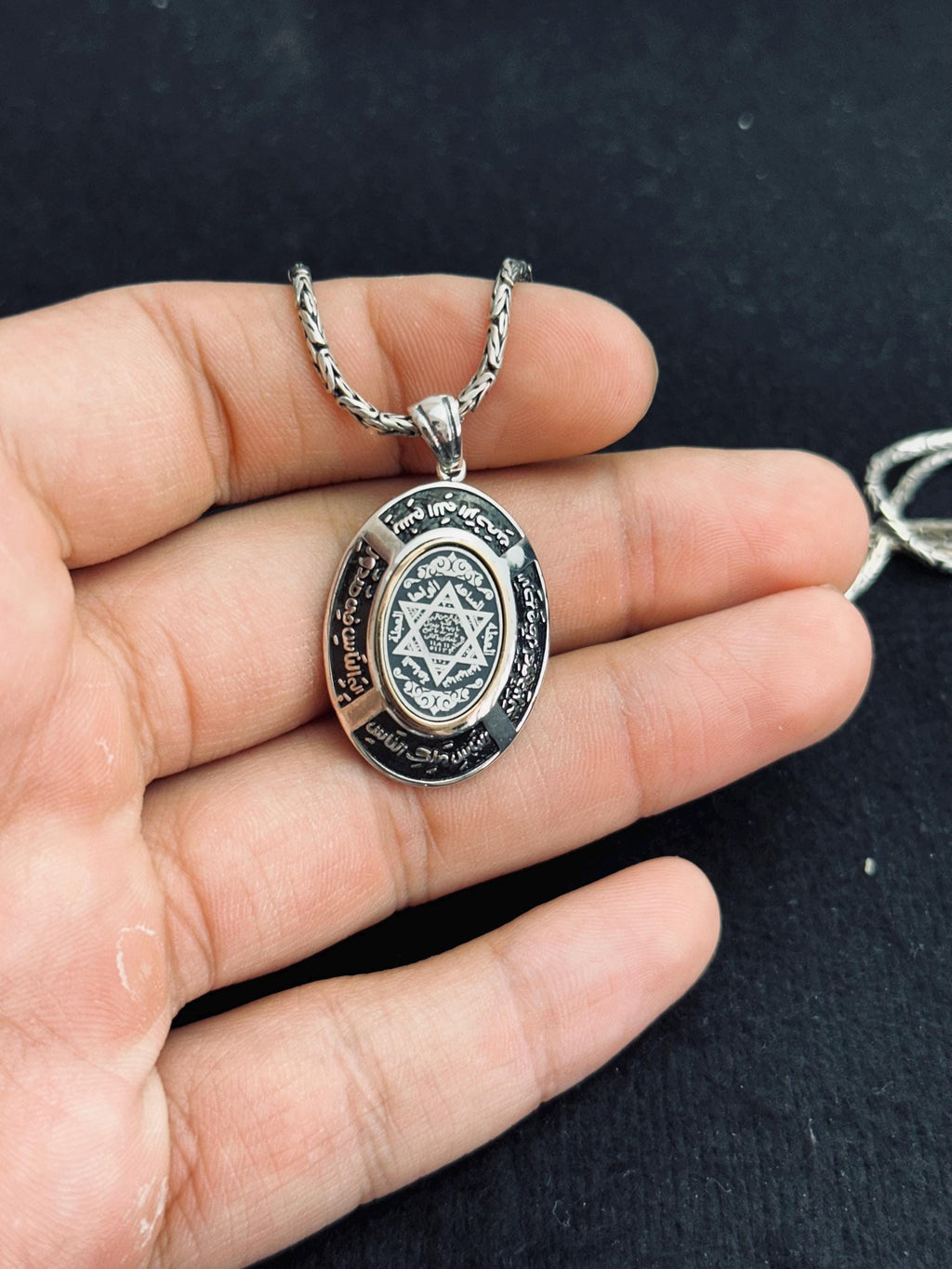 Seal of Solomon Pendant Necklace - Handmade Sterling Silver Talisman