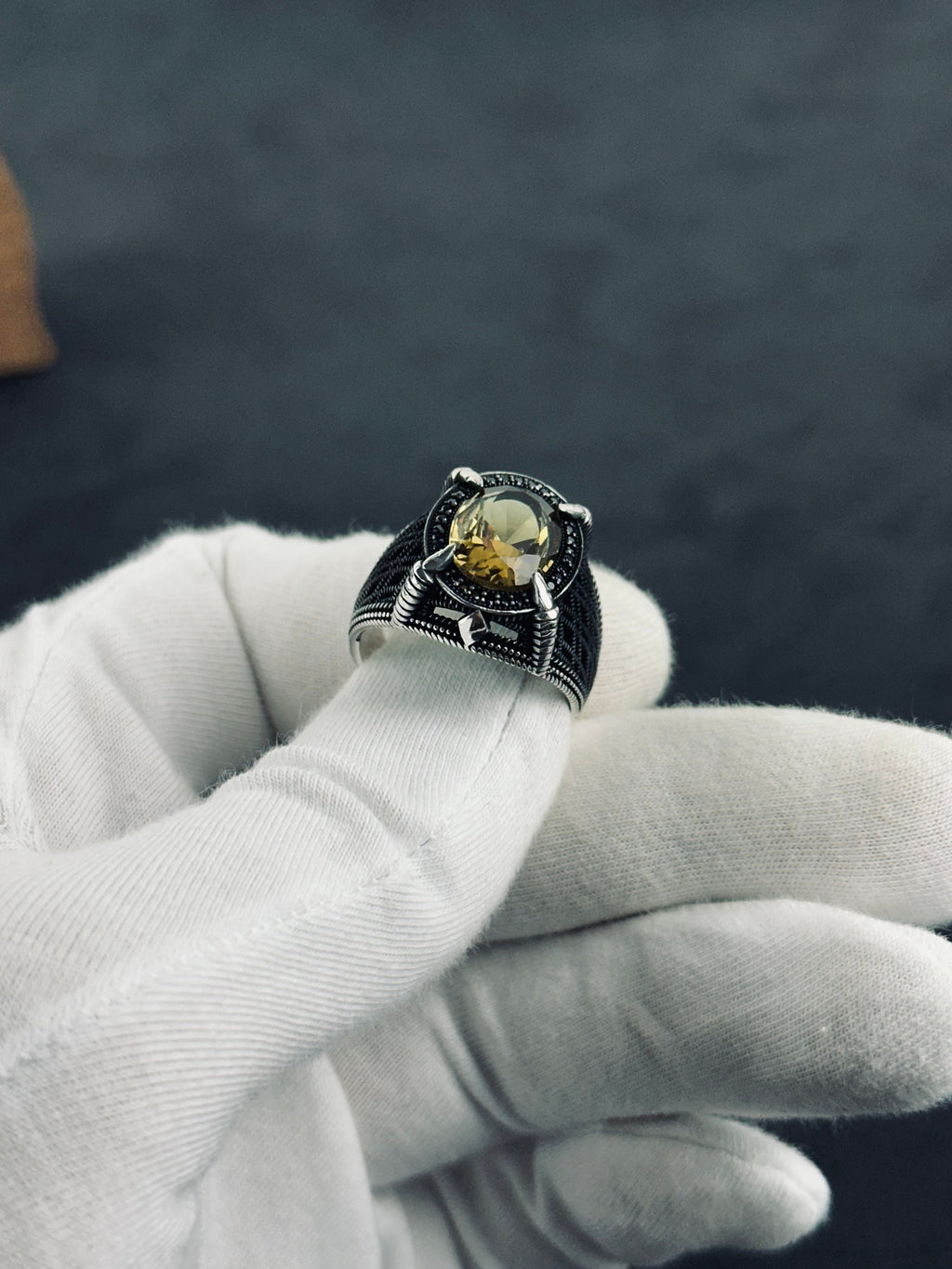 Silver Statement Ring: Sultanit Gemstone Color Shift (Men's Size)