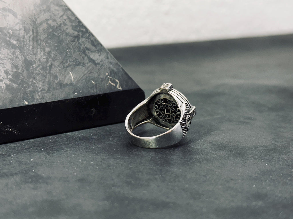 Unisex Sterling Silver Compass Ring, North Star (Handmade)