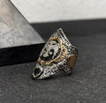 Double Headed Eagle Silver Ring, Handmade Thumb Band (Sterling 925)
