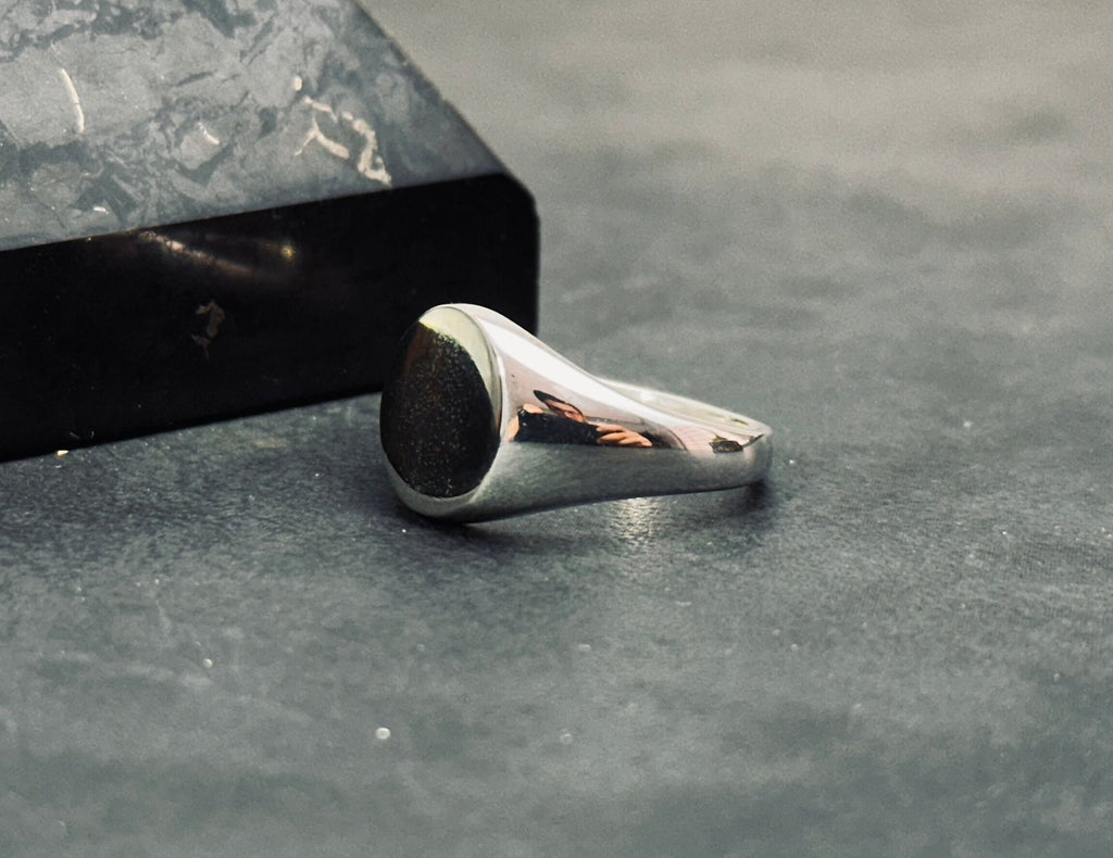 Sterling Silver Signet Ring: Personalized Initials (Men's Sizes)