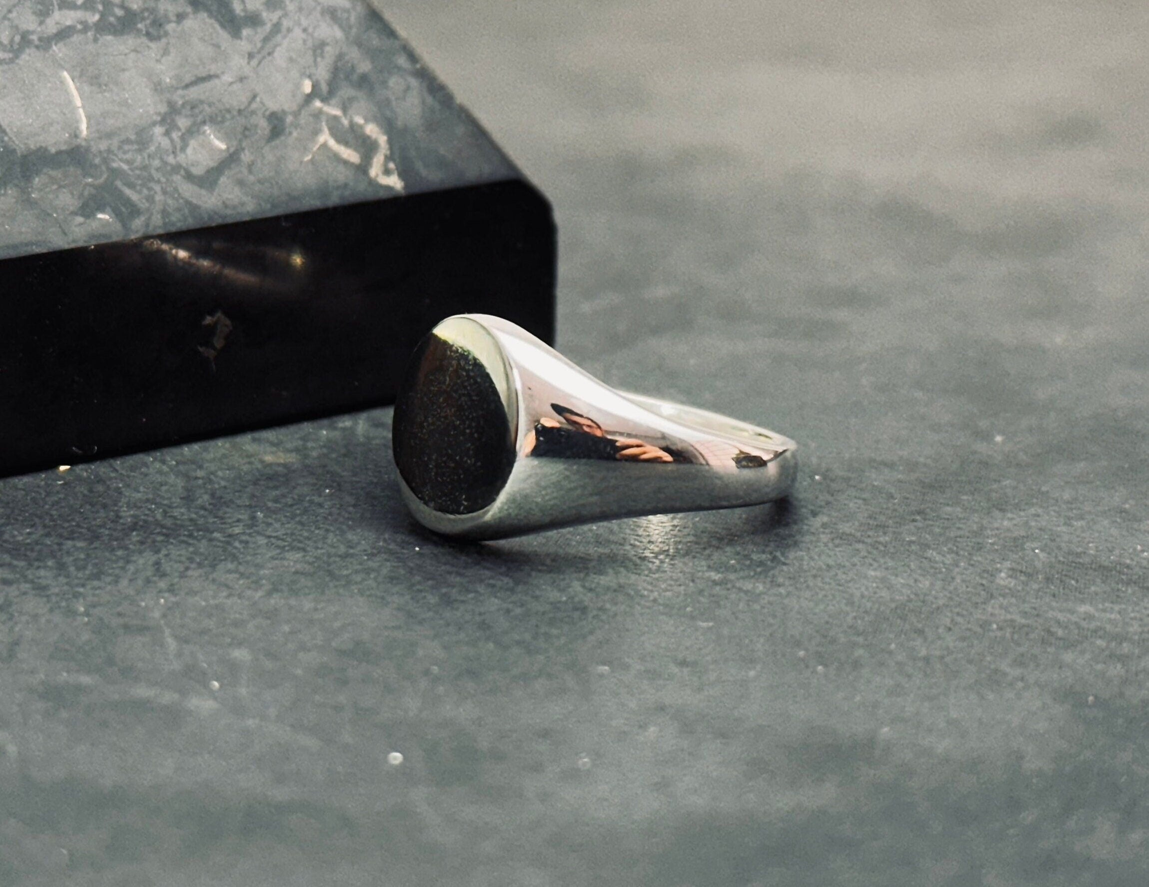 Sterling Silver Signet Ring: Personalized Initials (Men's Sizes)