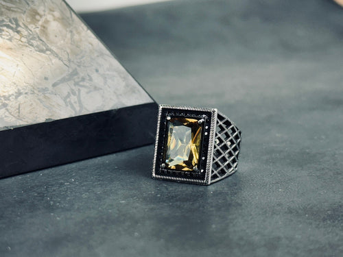 Diaspore Sultanit Ring, Sterling Silver, Rectangular Gemstone (Handmade)