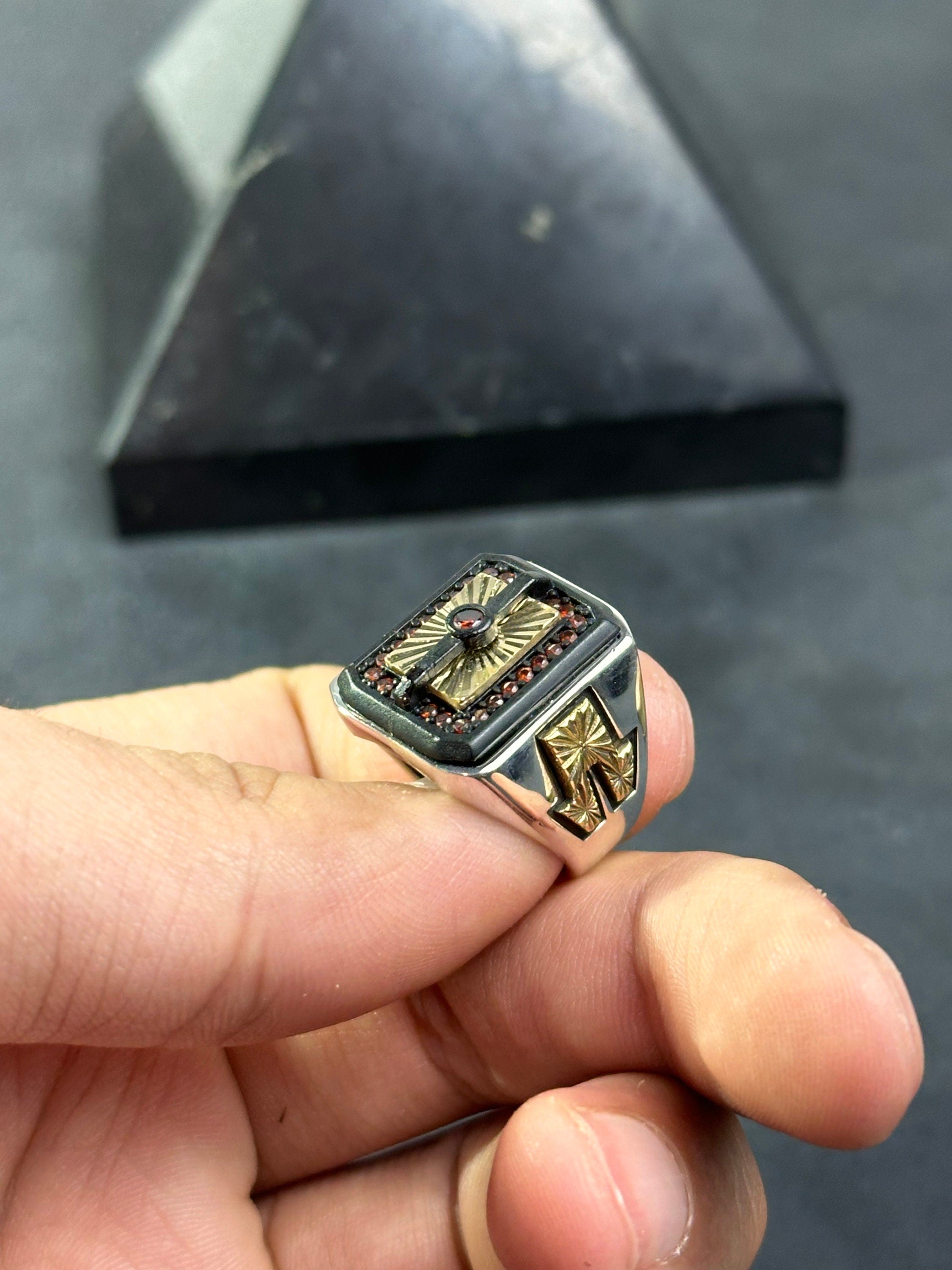Sterling Silver Ring: Sunrise Geometric Style - Celestial Jewelry