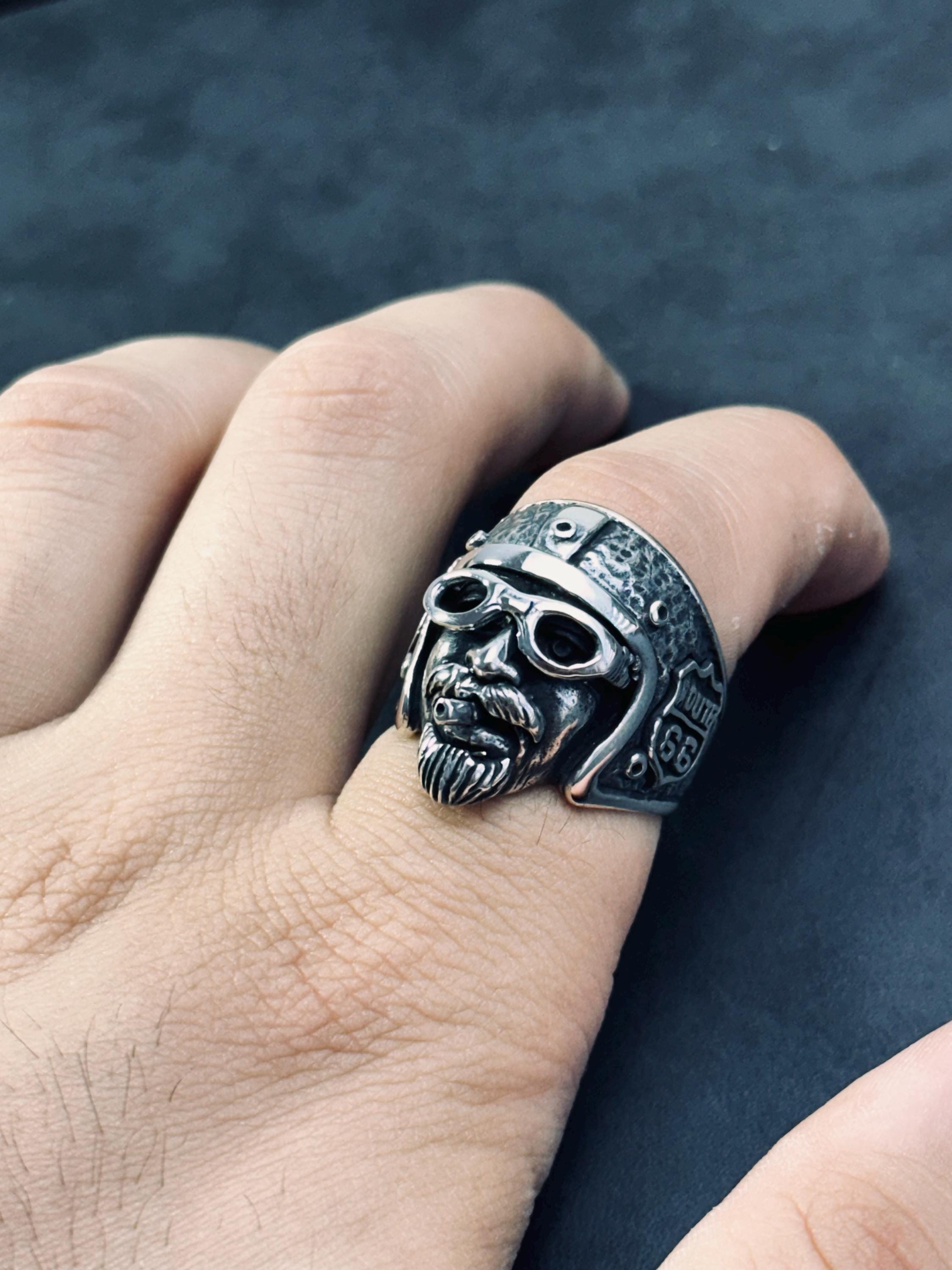 Biker Ring: Sterling Silver Oxidized Style (Handmade Men's Band)