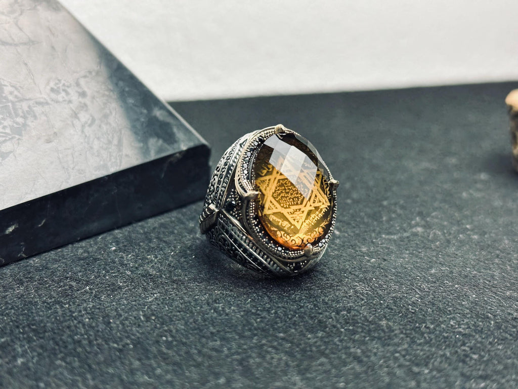 Sultanit Silver Ring, Seal of Solomon Color Change (Handmade, Unisex)