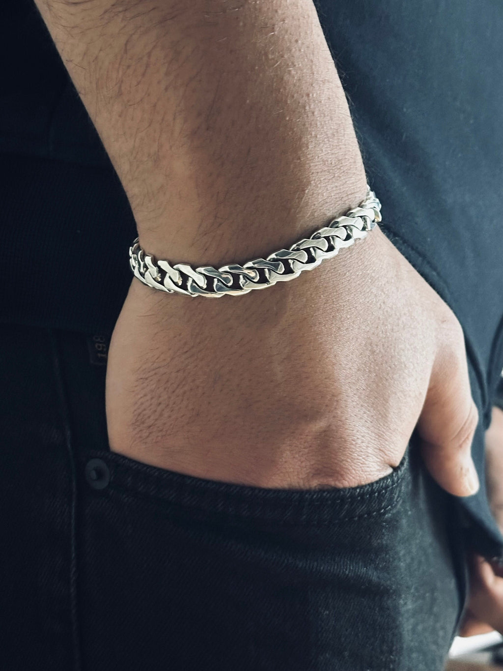 Personalized Silver Bracelet: Handmade, Custom Engraved Gift