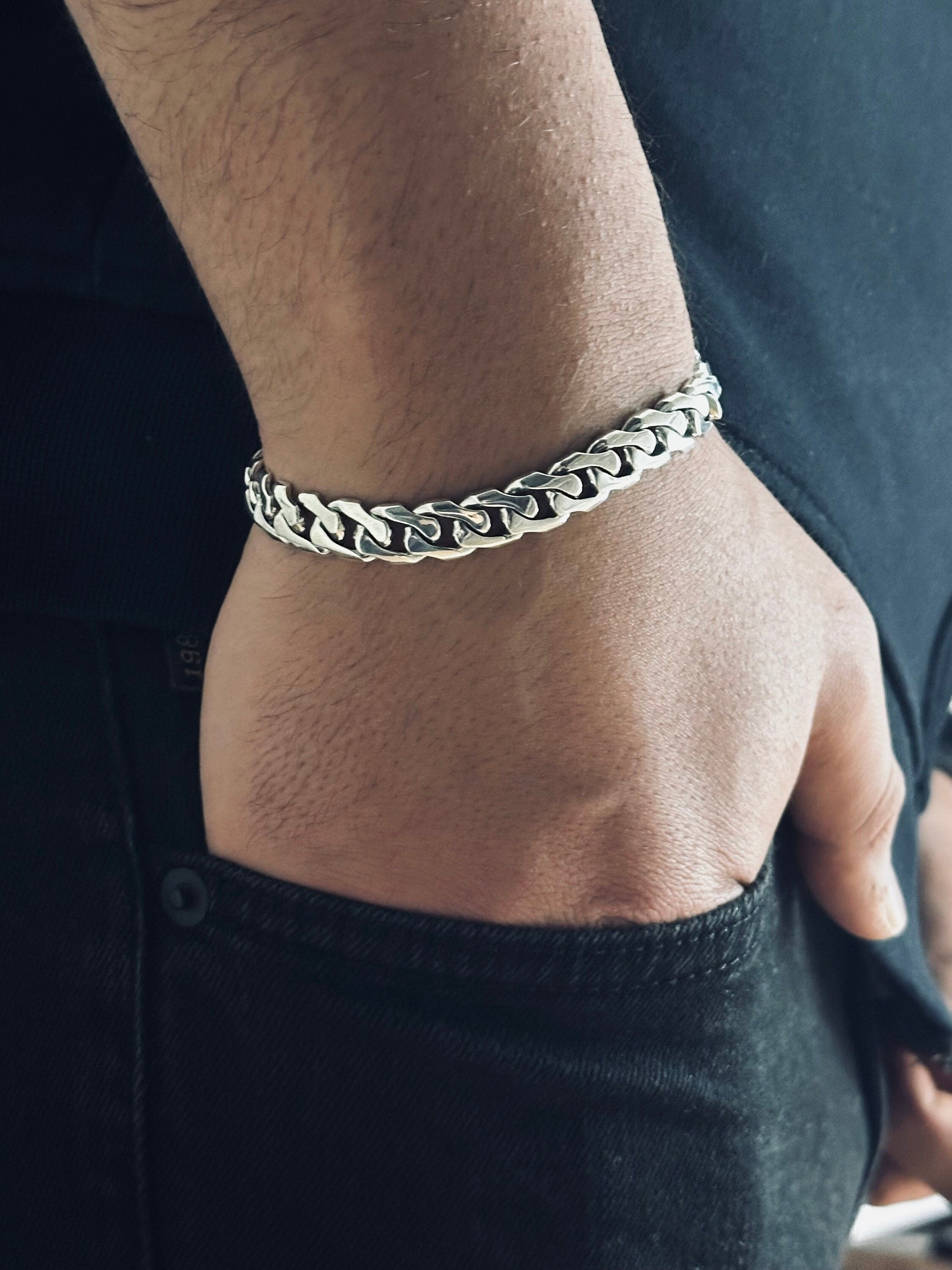 Personalized Silver Bracelet: Handmade, Custom Engraved Gift