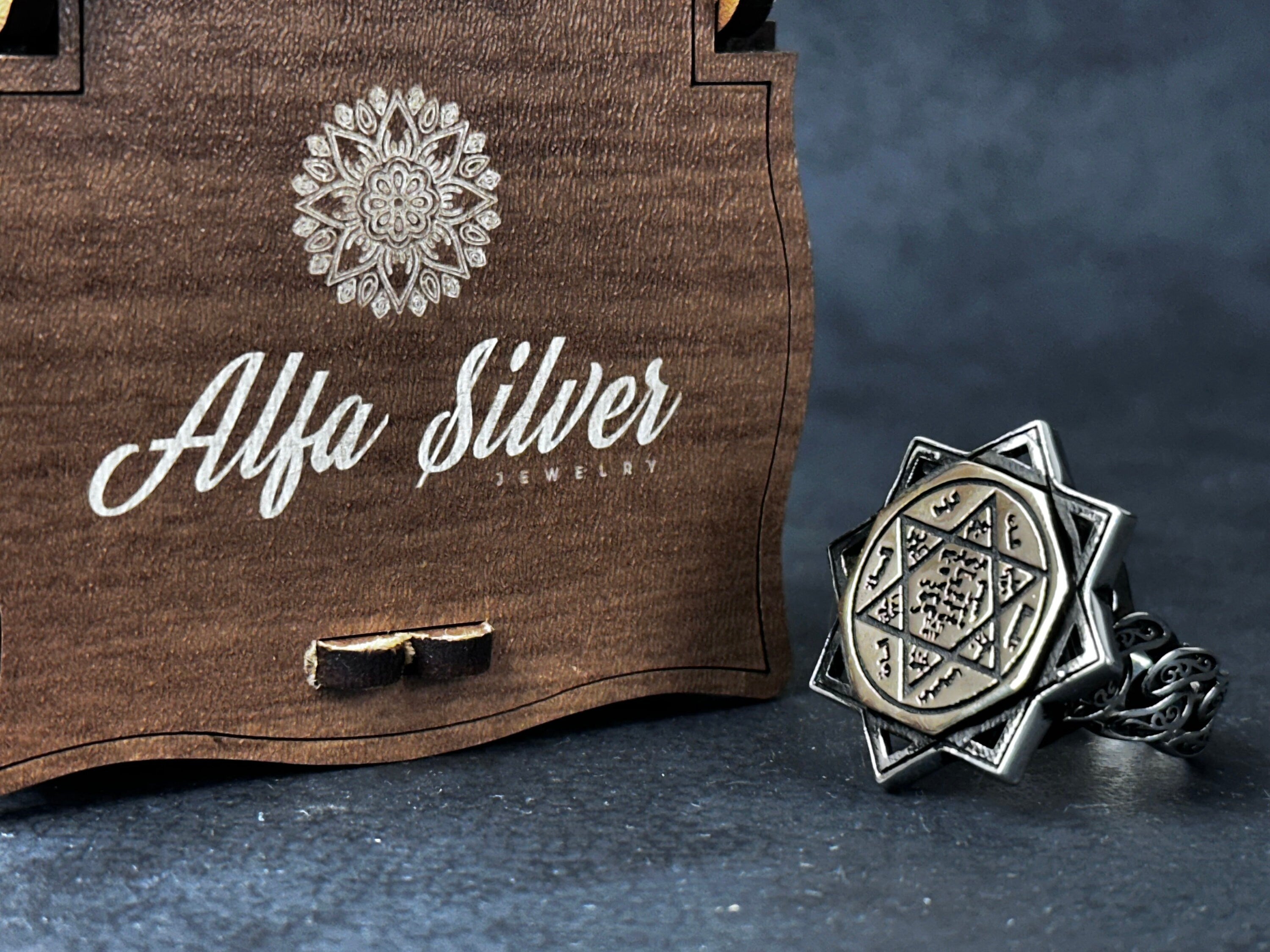 Solomon Seal Ring: Sterling Silver Statement Jewelry (Octagonal Star)