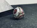 Red Enamel Islamic Ring, 925 Sterling Silver Arabic Calligraphy