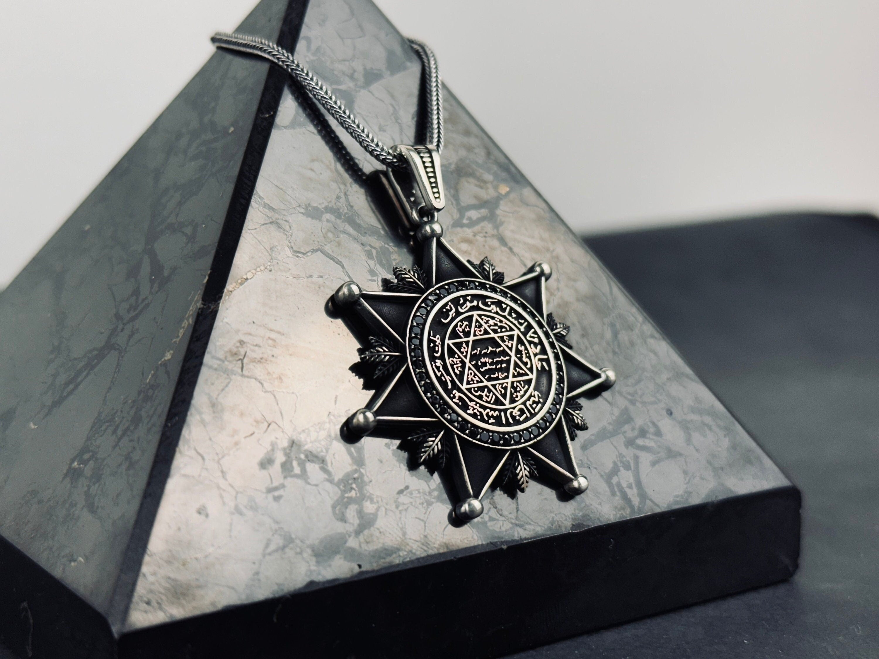 King Solomon Seal Necklace - Silver Star of David Pendant