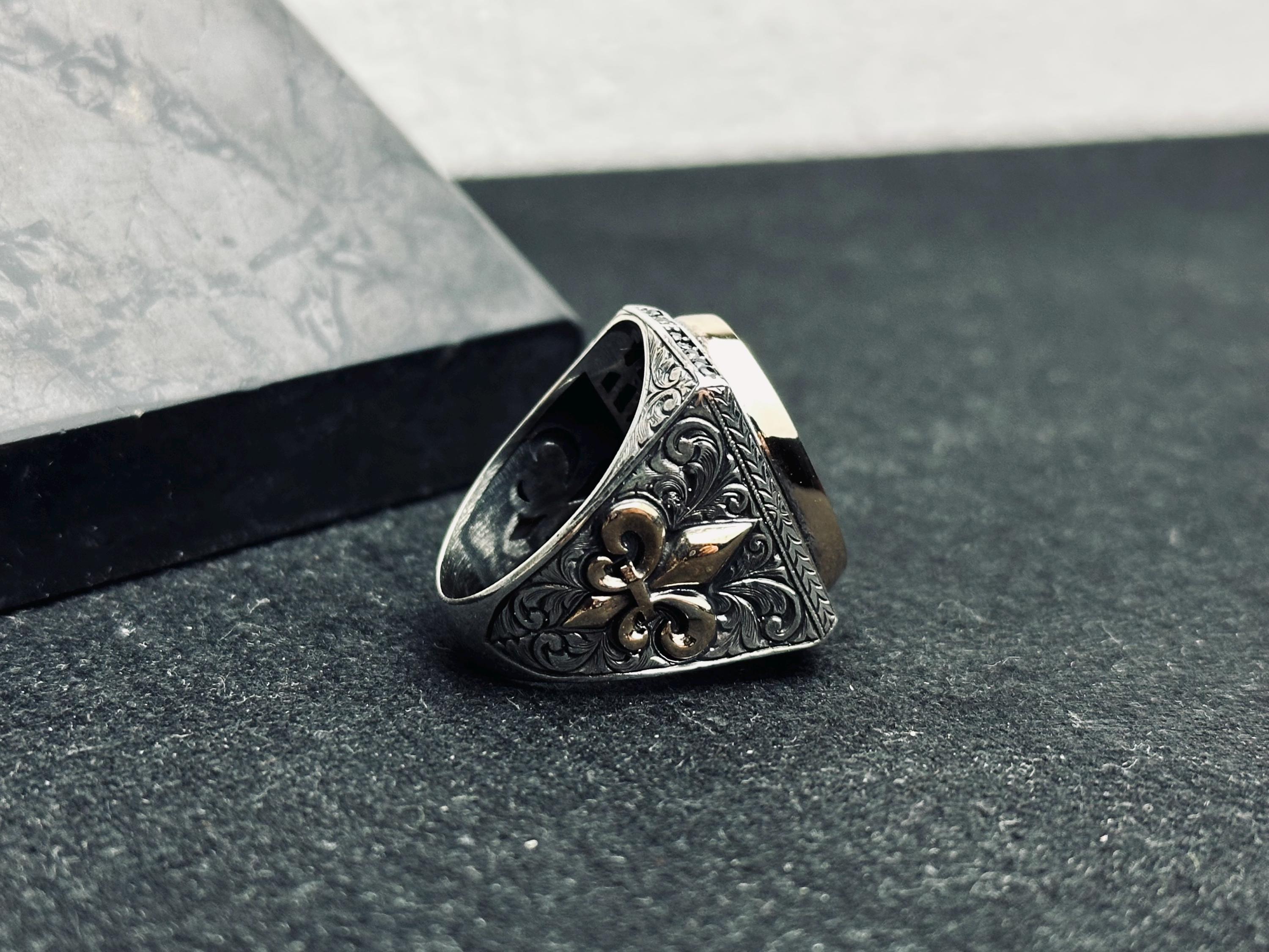 Black Onyx Statement Ring - Sterling Silver, Oval, Handmade