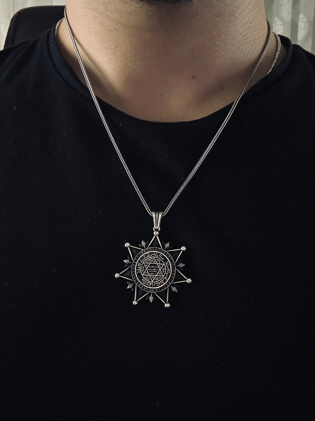 King Solomon Seal Necklace - Silver Star of David Pendant