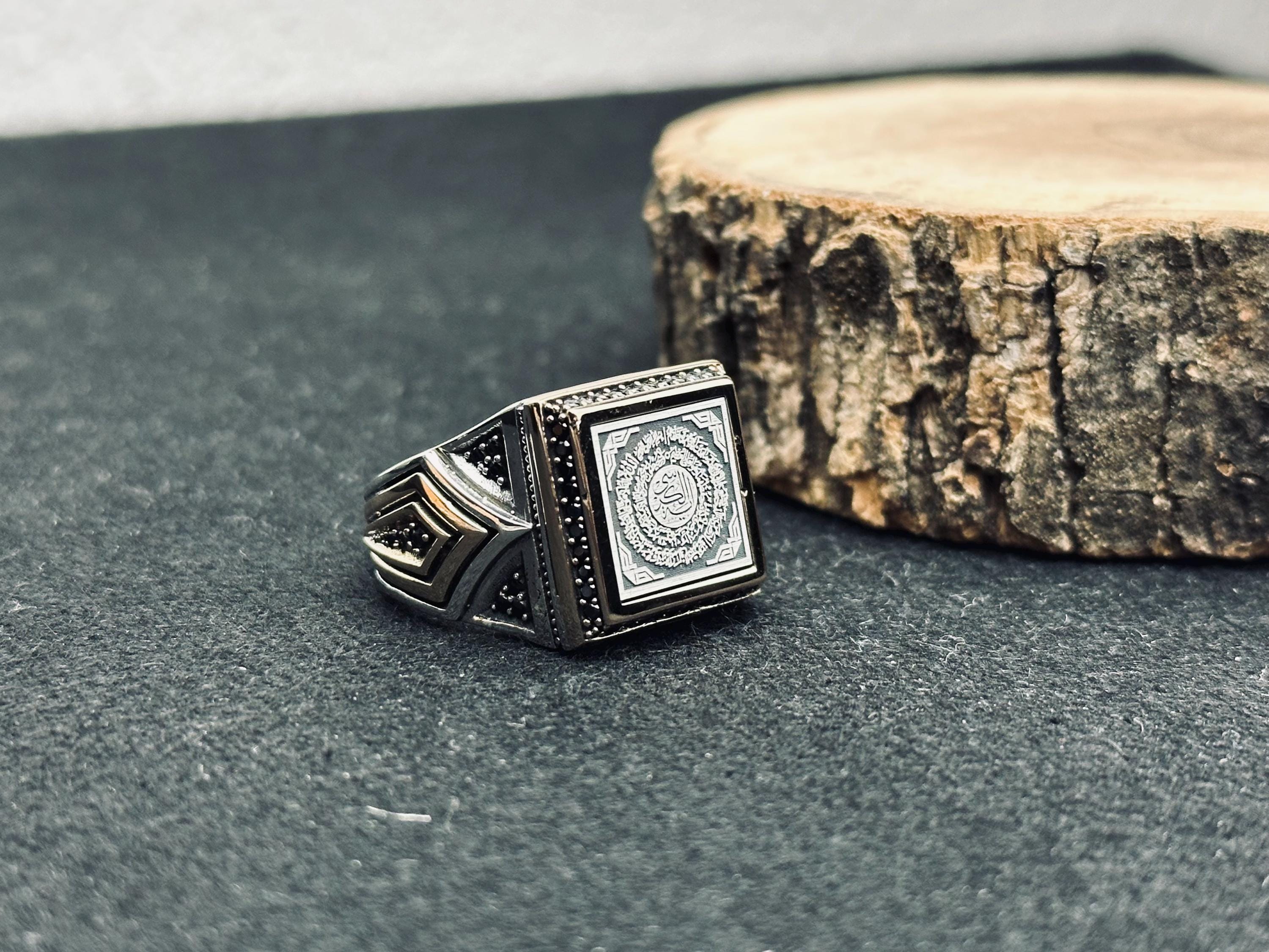 Arabic Ayat Ring: Vintage Sterling Silver - Handmade Calligraphy