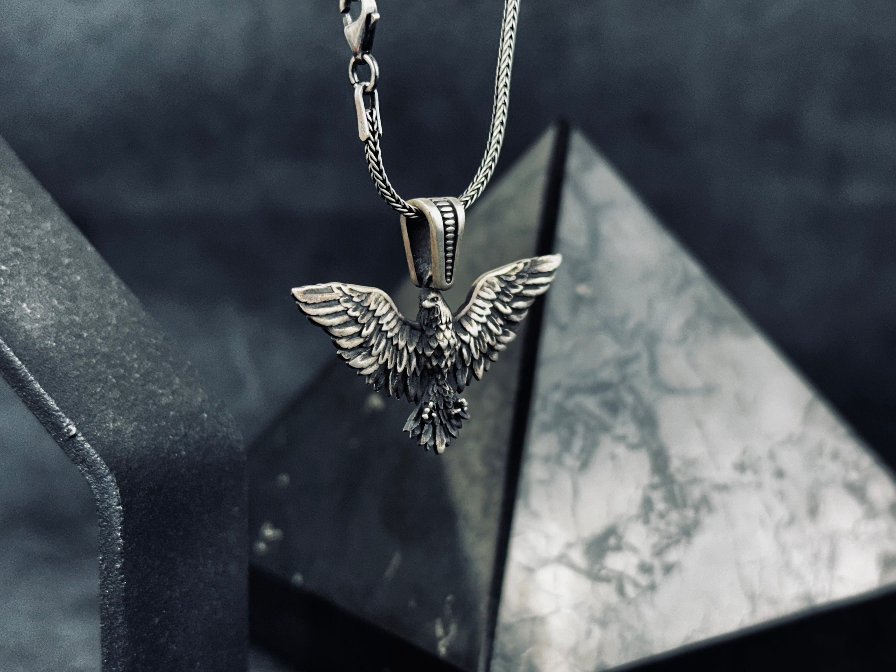 Eagle Pendant Necklace: Silver Handmade Jewelry (Multiple Lengths)