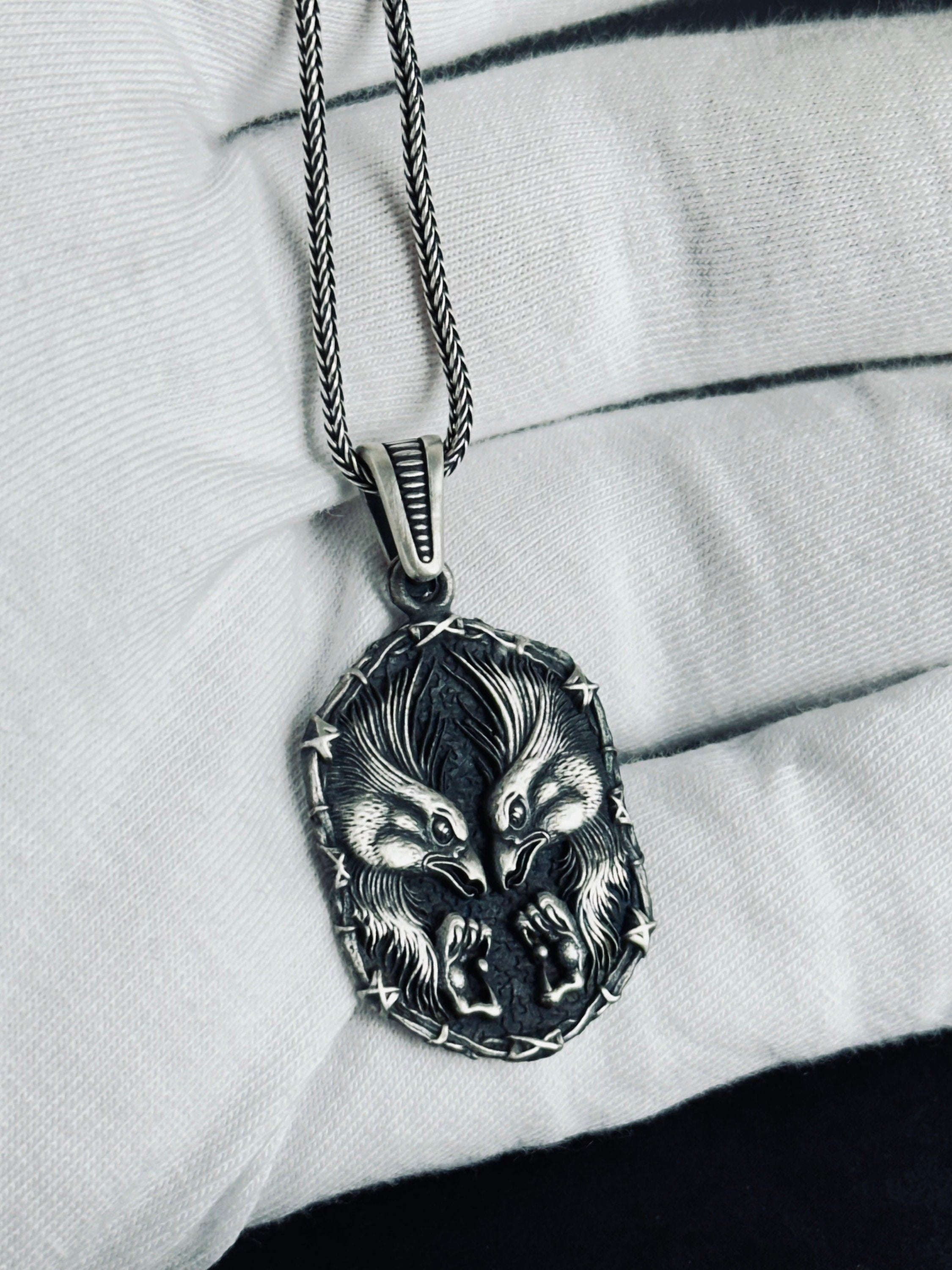 Phoenix Pendant Necklace: Sterling Silver - Rebirth Symbol