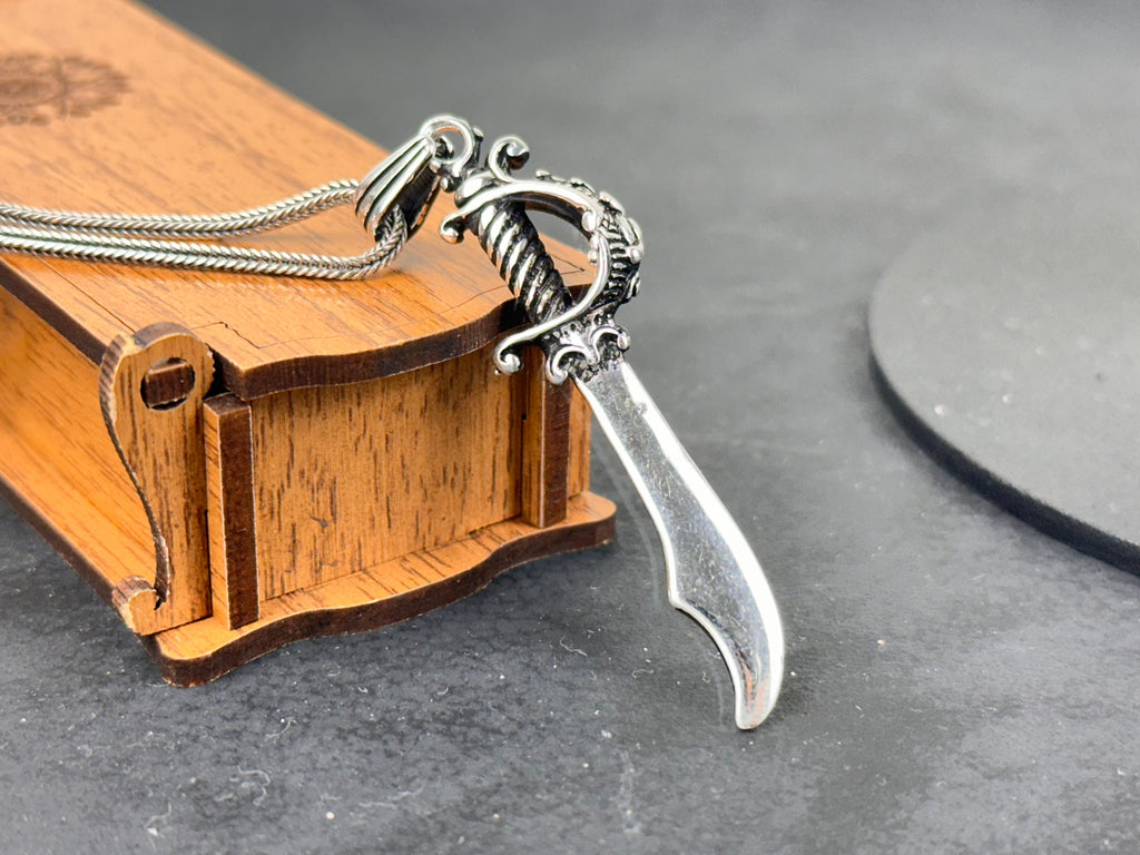 Sword Necklace Pendant: Sterling Silver Viking and Spartan Style
