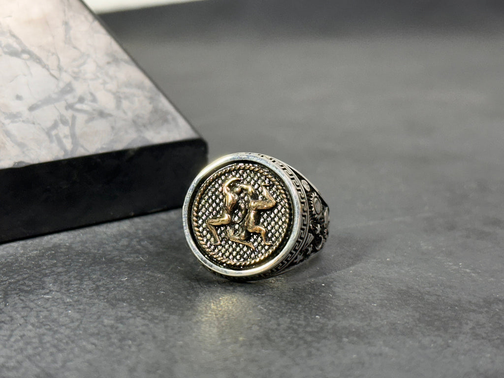 Sterling Silver Gemini Ring - Dainty Astrology Signet Band