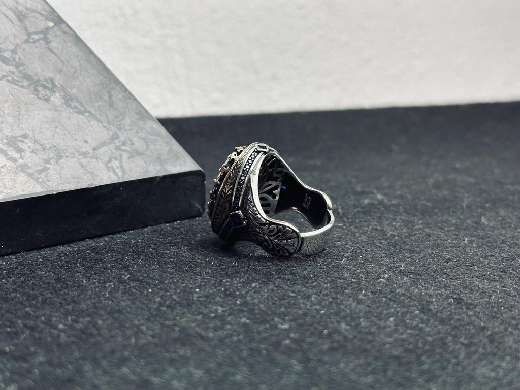 Serpent Ring: Mystic Topaz Stone - Sterling Silver Shaman Style