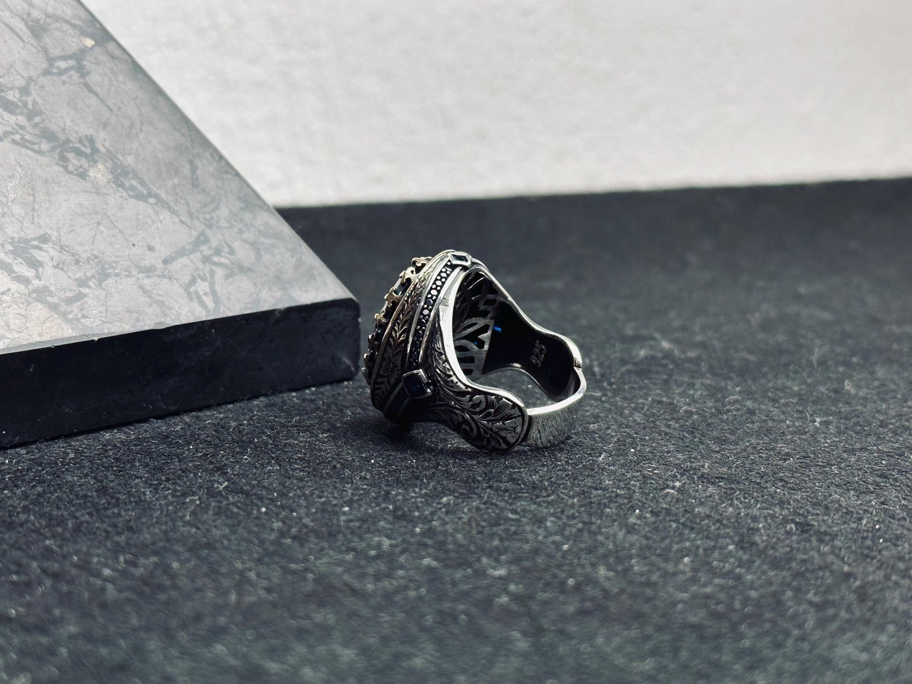 Serpent Ring: Mystic Topaz Stone - Sterling Silver Shaman Style
