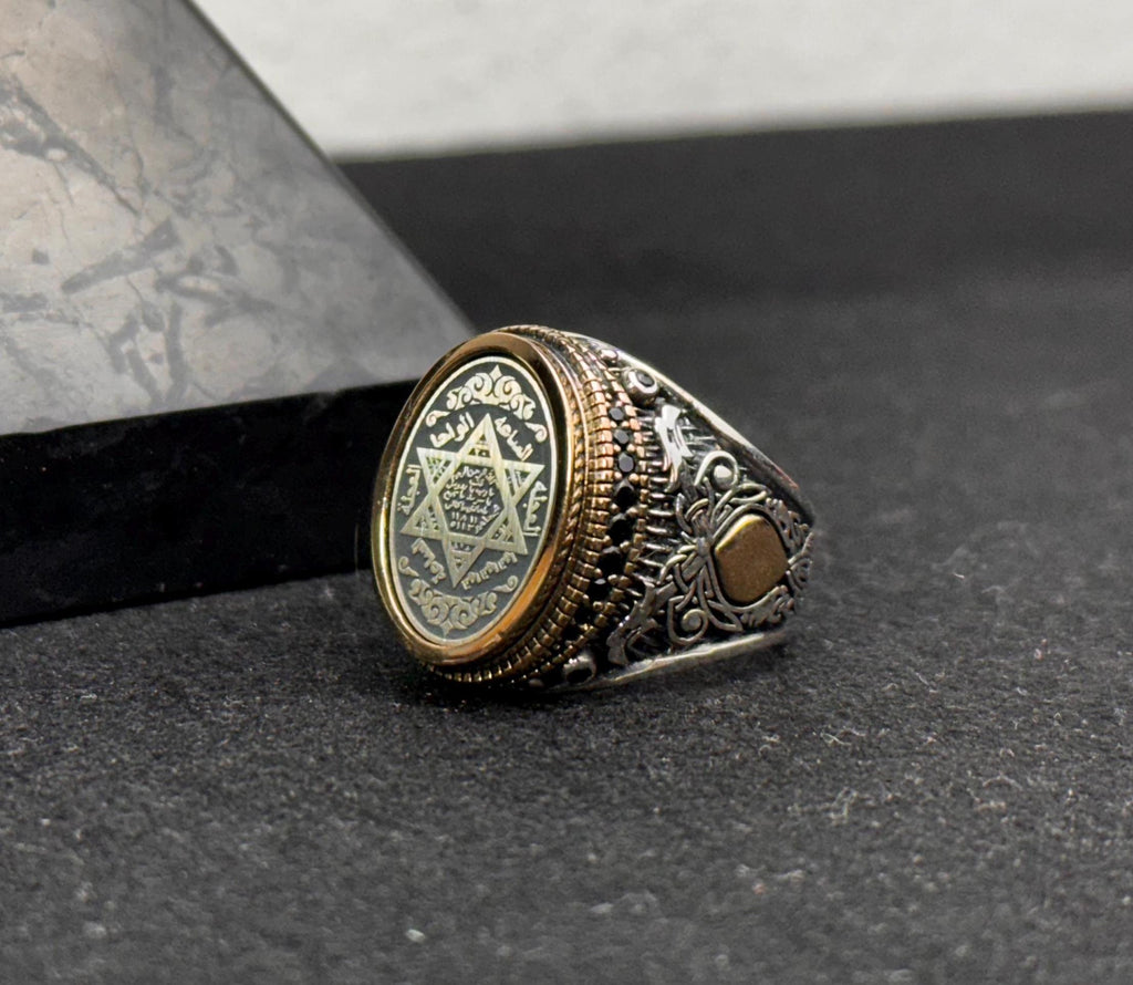 Solomon Seal Ring: Handmade Oxidized Sterling Silver