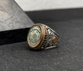 Solomon Seal Ring: Handmade Oxidized Sterling Silver