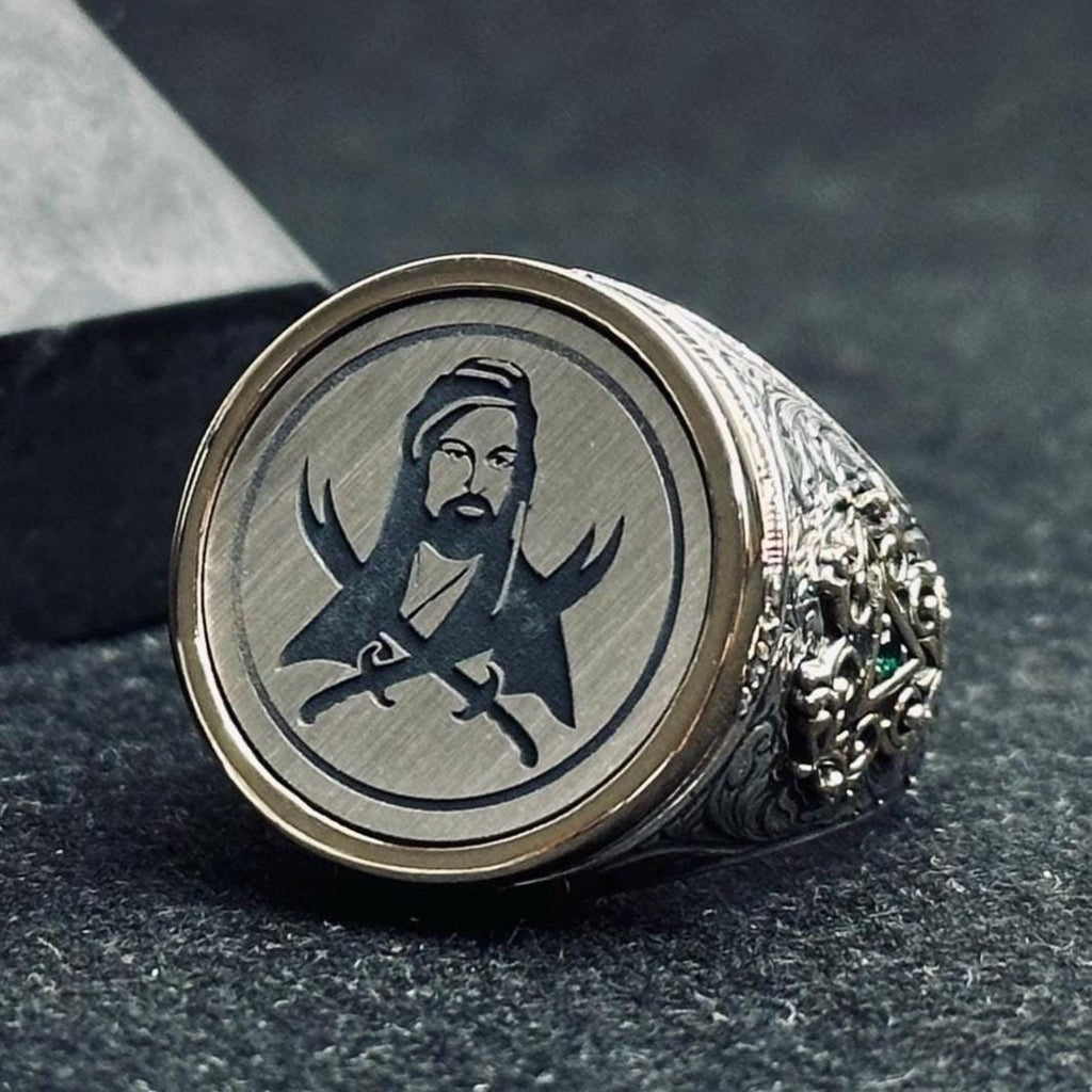Zulfiqar Sword Ring, Sterling Silver Hazrat Ali (Men's Statement Band)