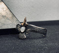 Eagle Moonstone Bracelet: Handmade Sterling Silver (Cuff Style)