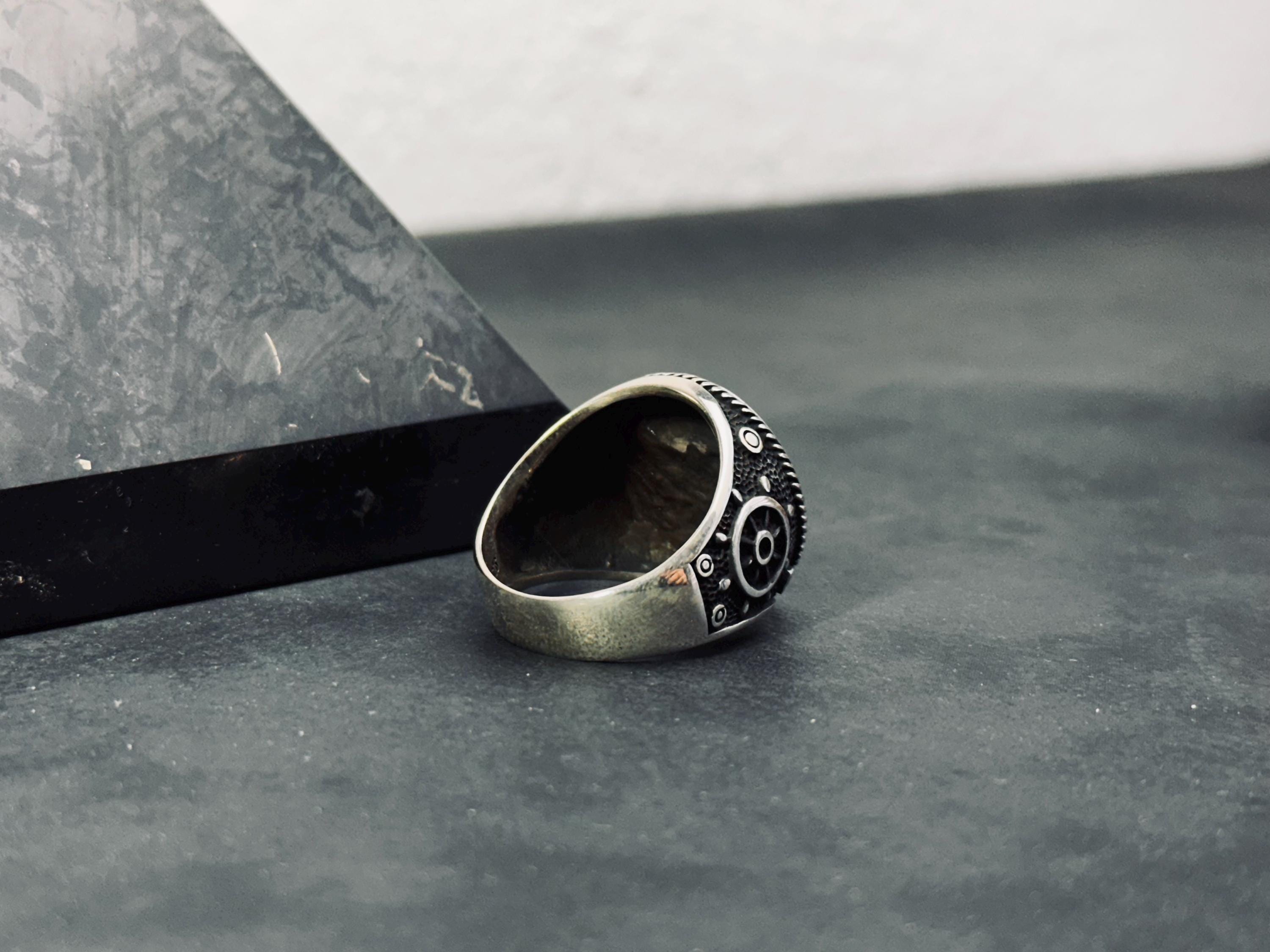 Pirate Ring: Oxidized Sterling Silver - Handmade Biker Style
