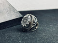 Sterling Silver Seal of Solomon Ring, Ottoman Ethnic Engraved Men Ring, Islamic Symbol Jewelry, Bold Statement Signet Ring, Ramadan Gift