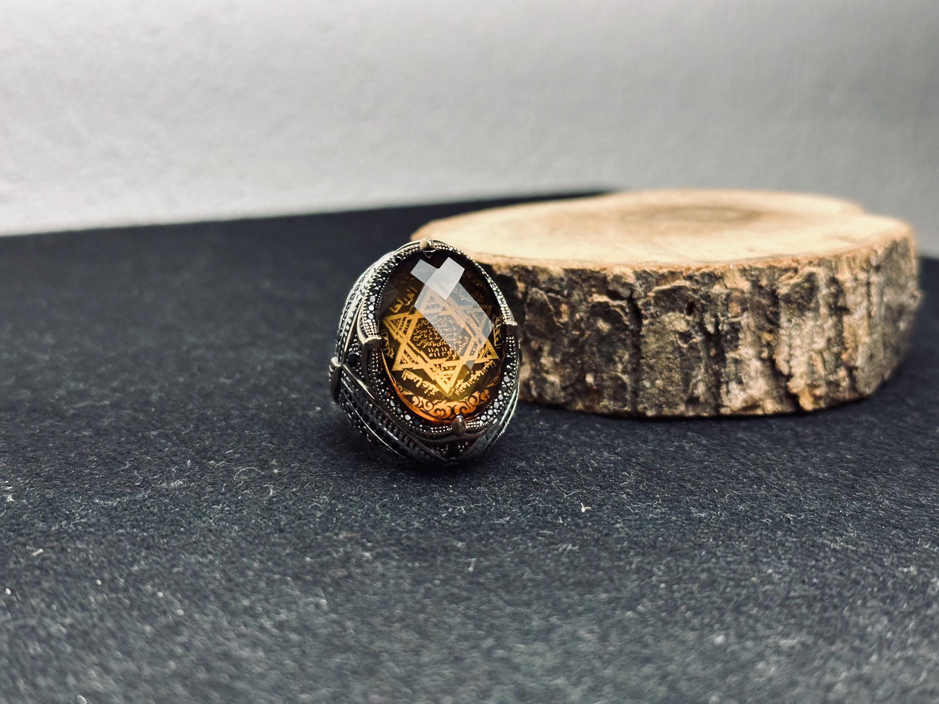 Sultanit Silver Ring, Seal of Solomon Color Change (Handmade, Unisex)
