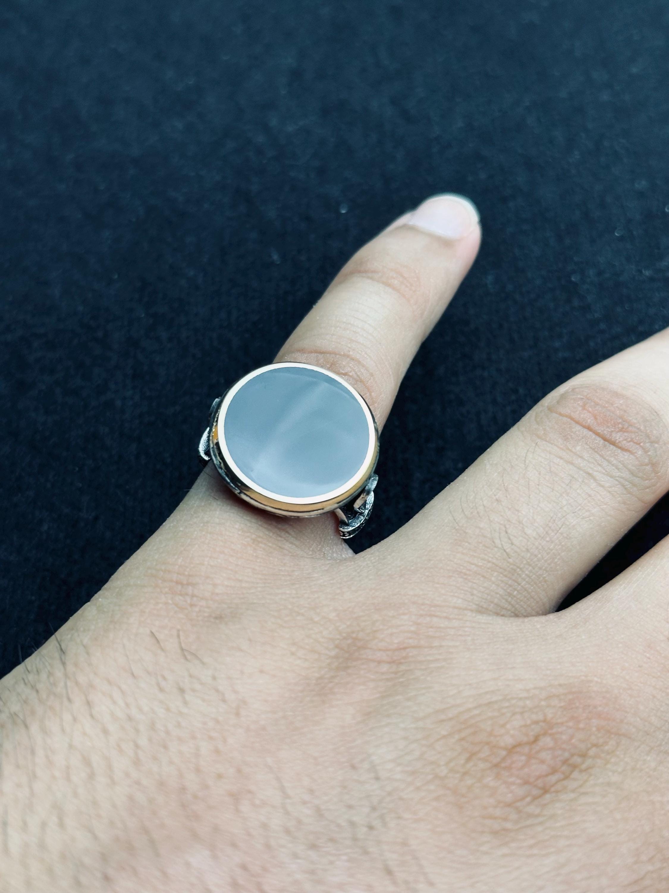 Oval Onyx Signet Ring - Vintage Handmade 925 Sterling Silver