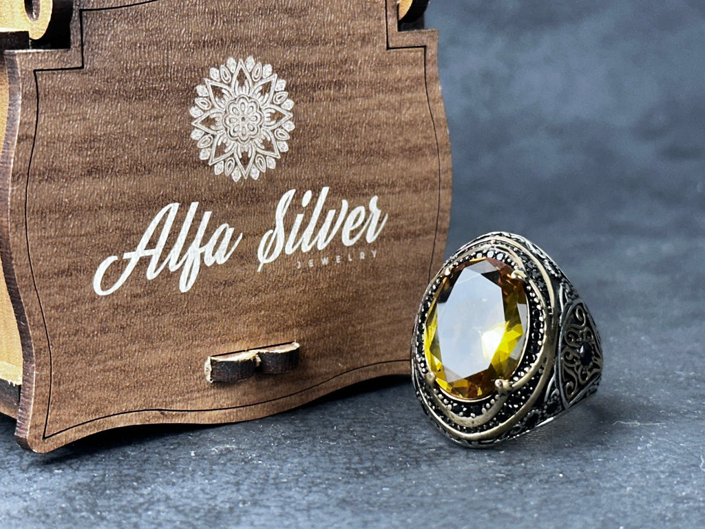 Silver Ring: Handmade with Color-Changing Sultanite - Unique Gift Boxed