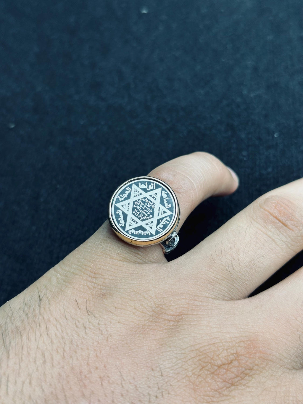 Seal of Solomon Sterling Silver Ring - Handmade Spiritual Amulet