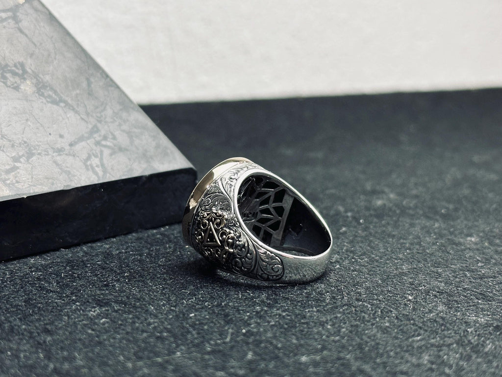 Sterling Silver Ring: Seal of Solomon Design - Handmade Spiritual Jewelry