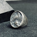 Bald Eagle Ring: Sterling Silver Men's Signet (Handmade Animal Jewelry)
