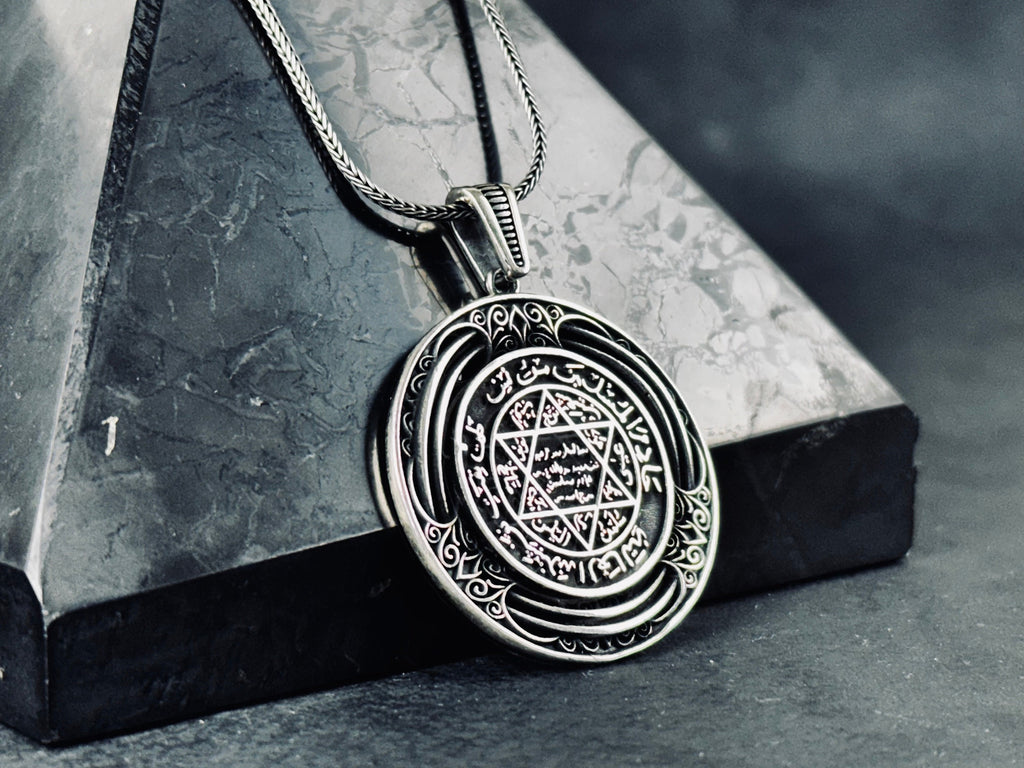 Silver Seal of Solomon Necklace: Mystical Protection Pendant