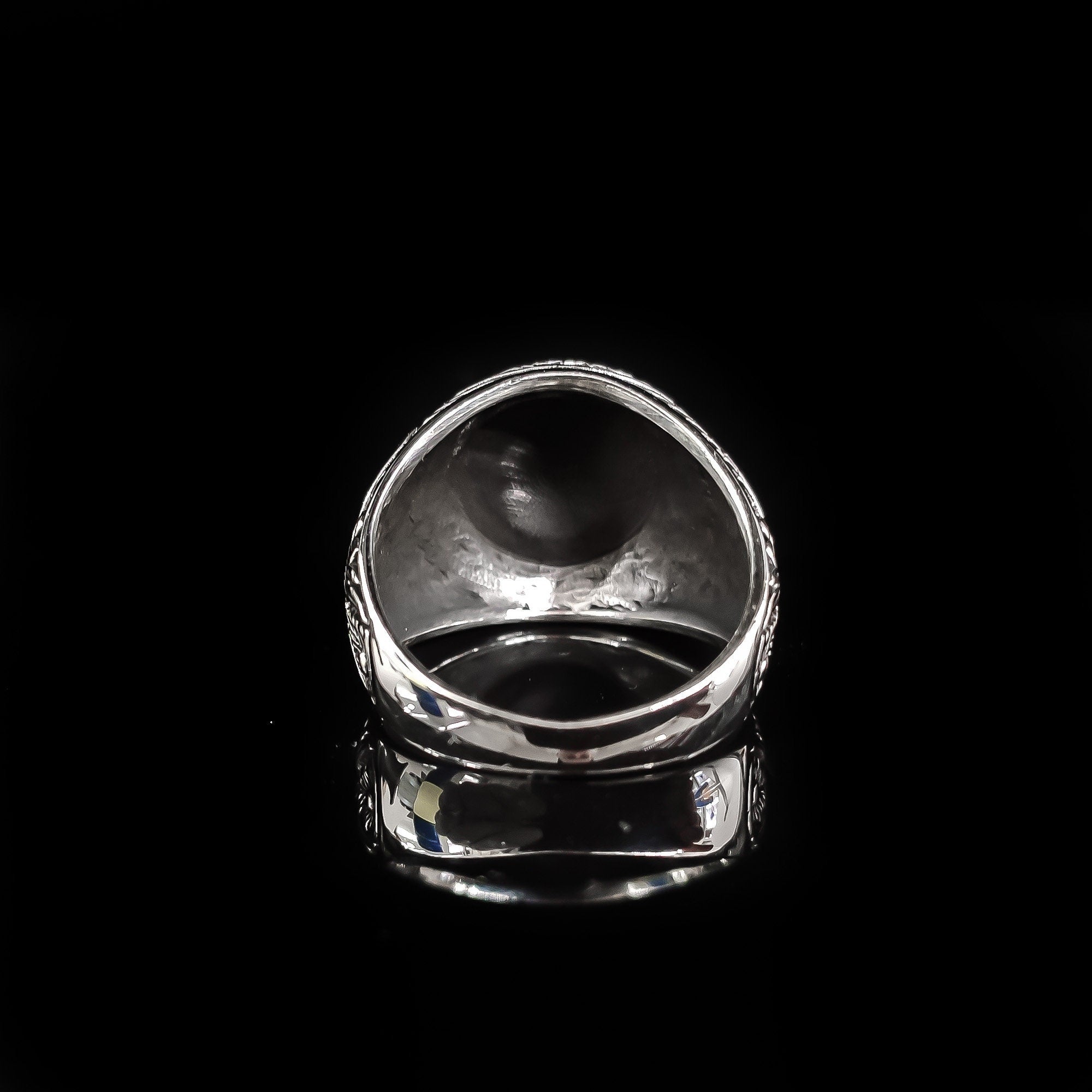 Sterling Silver Seal of Solomon Ring: Handmade Engraved Design