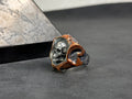 Oxidized Sterling Silver Skull Ring: Handmade Gothic Biker Jewelry