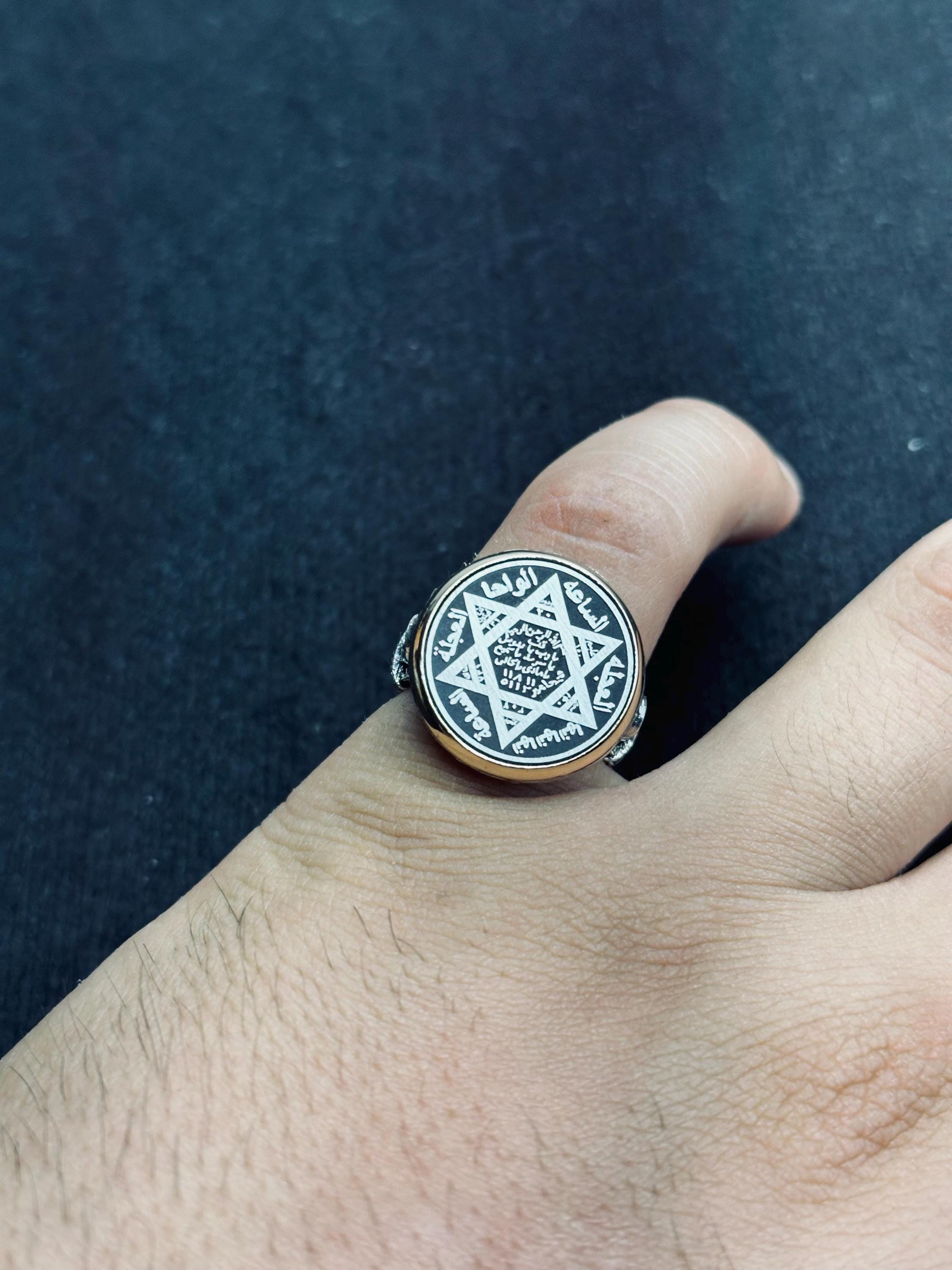 Sterling Silver Seal of Solomon Ring - Turkish Handmade Jewelry
