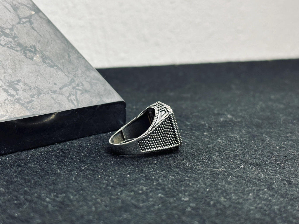 Signet Ring: Sterling Silver Monogram Design (Custom Sizes Available)