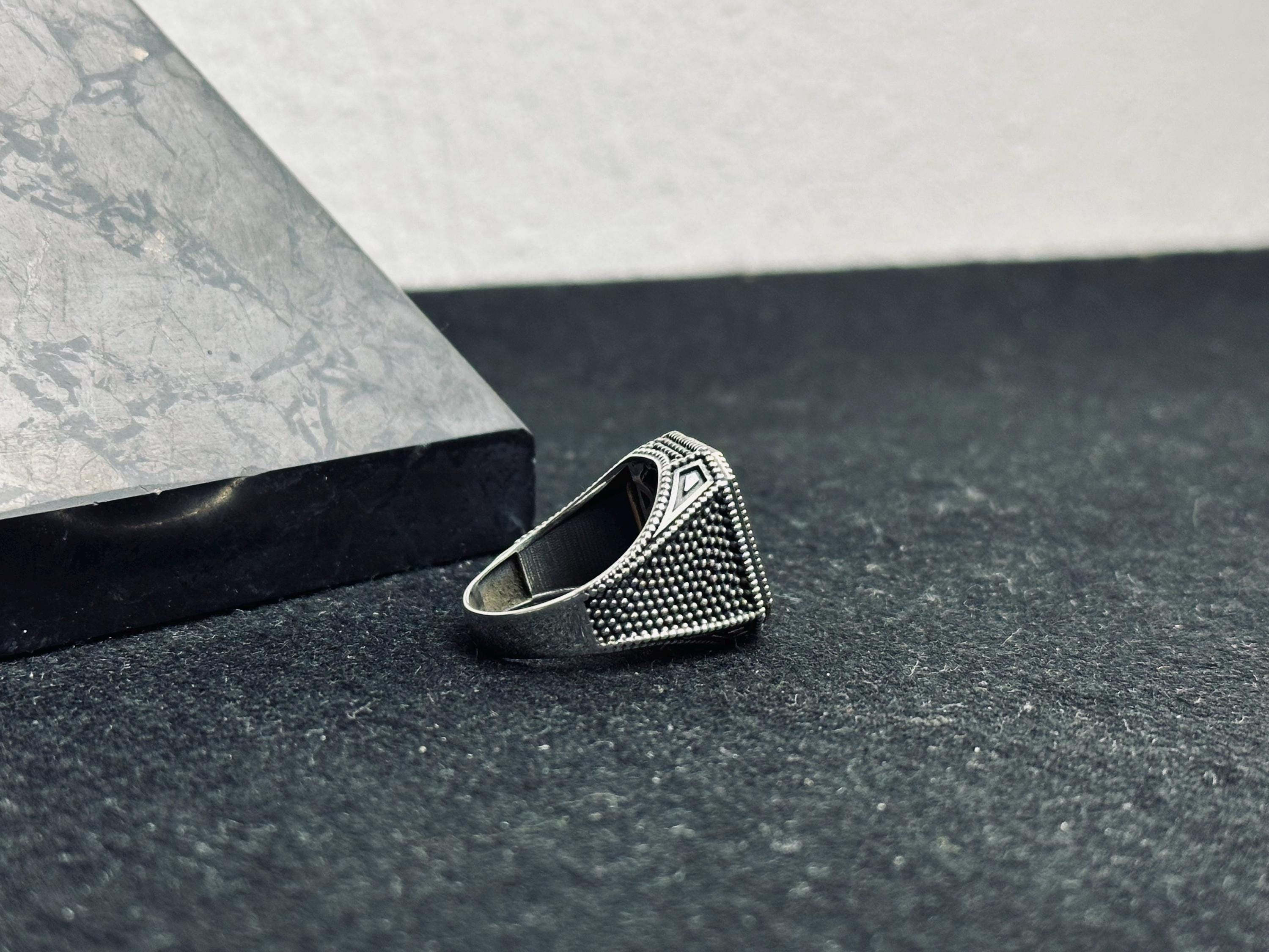 Signet Ring: Sterling Silver Monogram Design (Custom Sizes Available)